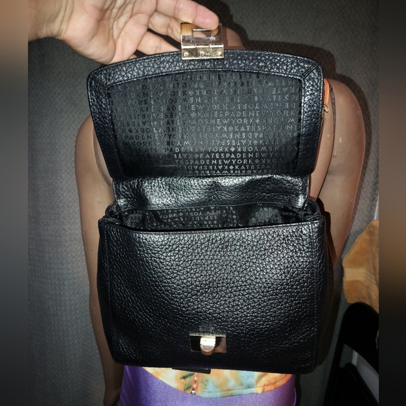 Kate Spade New York Everett Way Black Pebbled Leather Backpack - Picture 8 of 15